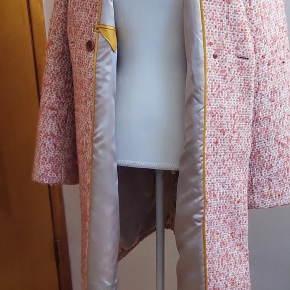 J. Crew Daphne Top Coat Italian Tweed Guava Pink Size 12 - Picture 8 of 11